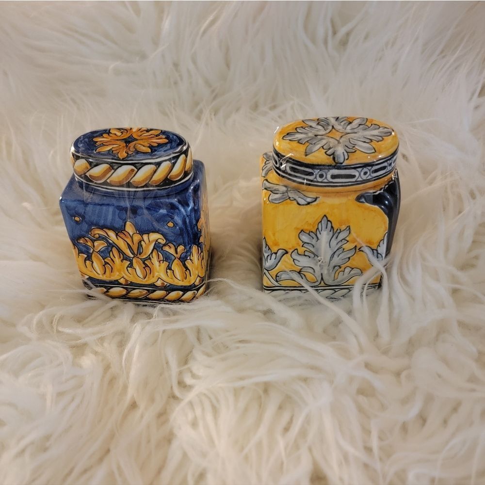 🆕️🫙Vintage Justa Y Rufina Hand Painted Signed Floral Spanish Ginger Jars 10 X7